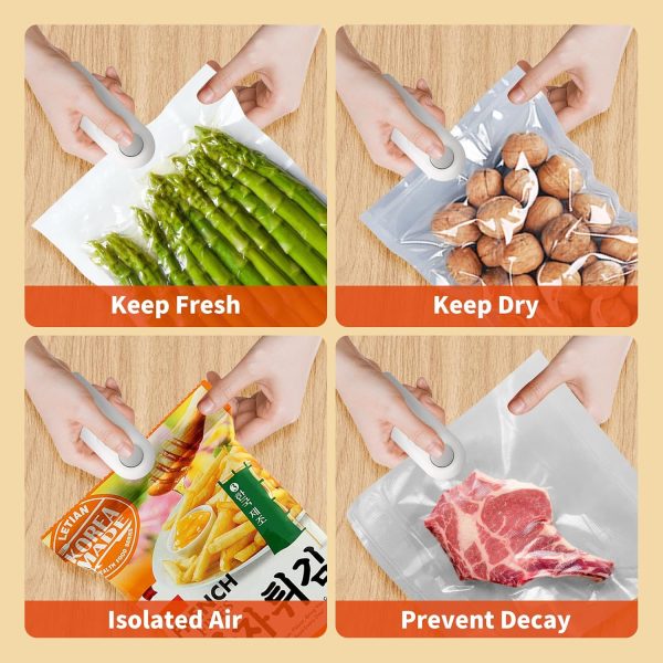 Heat Sealing Machine 2 in 1 Cutting and Sealer USB Rechargeable Food Sealer Mini Sealer for Snack Storage Food Sealer for Chip Bags, Plastic Bags, etc