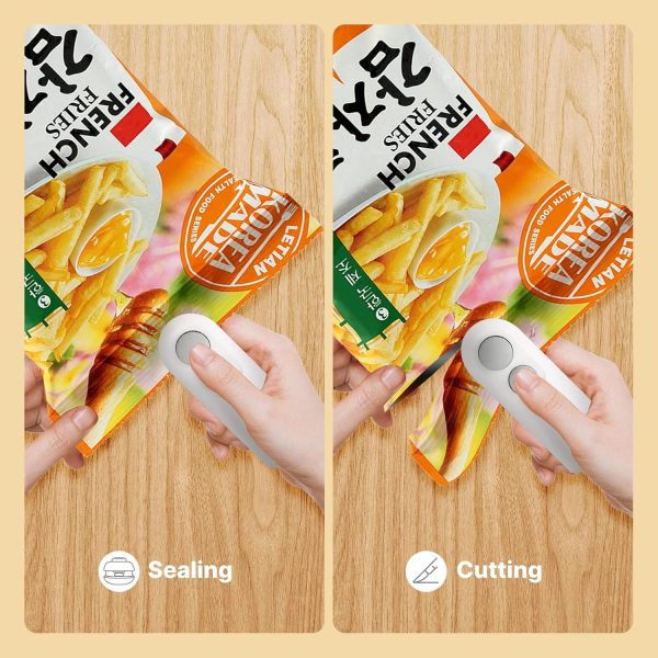 Heat Sealing Machine 2 in 1 Cutting and Sealer USB Rechargeable Food Sealer Mini Sealer for Snack Storage Food Sealer for Chip Bags, Plastic Bags, etc